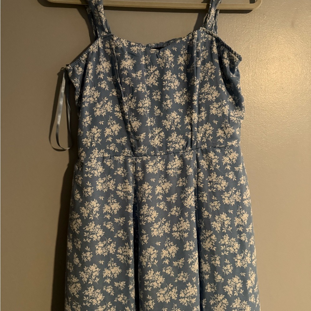 Trixxi Light Blue Dress with White Floral Design